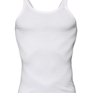 Dolce &amp; Gabbana Ivory Cotton Sleeveless Round Neck Tank T-shirt