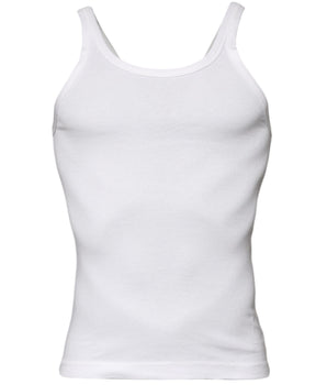Dolce &amp; Gabbana Ivory Cotton Sleeveless Round Neck Tank T-shirt