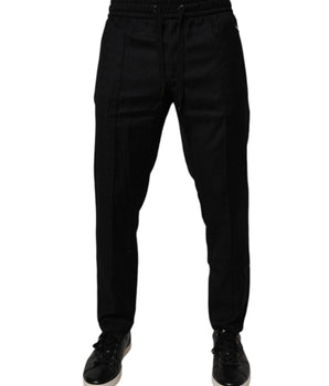 Dolce &amp; Gabbana Black Wool Jogger Jogging Pants