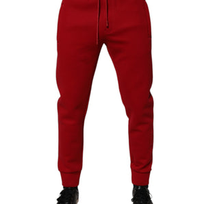 Pantalones deportivos de algodón rojo Dolce &amp; Gabbana