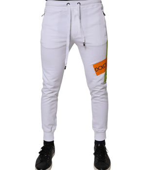 Dolce &amp; Gabbana White Cotton Logo Jogger Pants