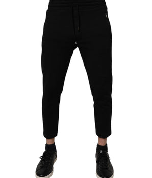 Dolce &amp; Gabbana Black Cotton Jogger Jogging Pants