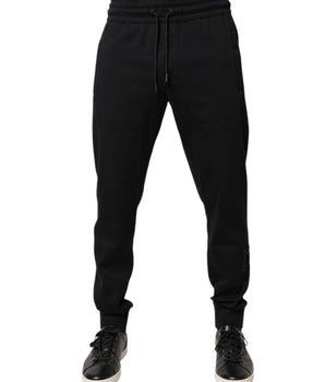 Dolce &amp; Gabbana Black Cotton Jogger Jogging Pants