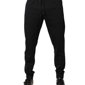 Pantalones deportivos negros de algodón de Dolce &amp; Gabbana