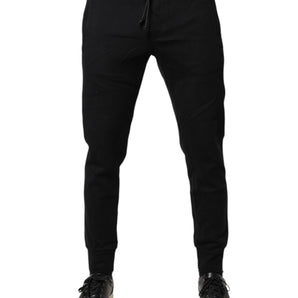 Pantalones deportivos negros de algodón de Dolce &amp; Gabbana