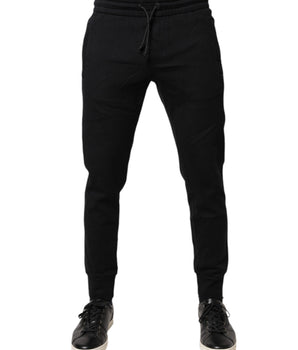 Dolce &amp; Gabbana Black Cotton Jogger Jogging Pants