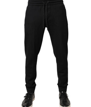 Dolce &amp; Gabbana Black Cotton Jogger Jogging Pants