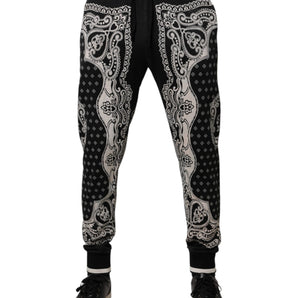 Pantalones deportivos de algodón con bandana negra de Dolce &amp; Gabbana