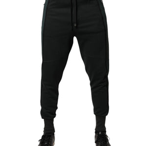 Pantalones deportivos negros de mezcla de algodón de Dolce &amp; Gabbana