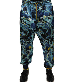 Dolce &amp; Gabbana Multicolor Marble Print Jogger Men Sweatpants Pants