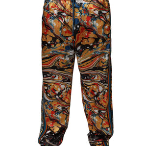 Pantalones deportivos Dolce &amp; Gabbana de satén jaspeado multicolor para hombre