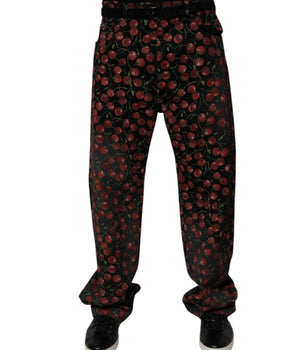 Dolce &amp; Gabbana Black Cherry Cotton Straight Men Denim Jeans