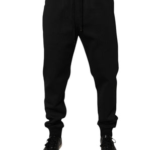Dolce &amp; Gabbana Pantalones deportivos tipo jogger de poliéster negro para hombre