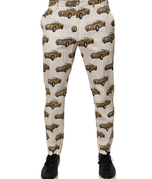 Dolce &amp; Gabbana Off White Cars Cotton Skinny Men Denim Jeans