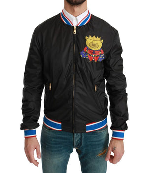 Dolce & Gabbana Black Polyester Bomber