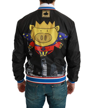 Dolce & Gabbana Black Polyester Bomber
