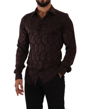 Dolce & Gabbana Bordeaux Silk Dress Shirt