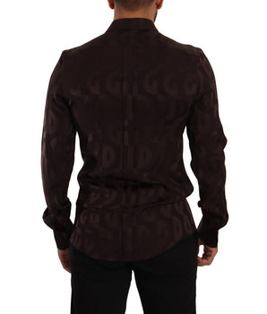 Dolce & Gabbana Bordeaux Silk Dress Shirt