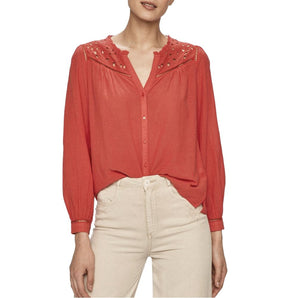 Camisa de viscosa roja Pepe Jeans