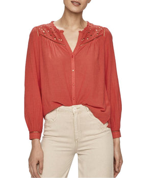 Pepe Jeans Red Viscose Blouse