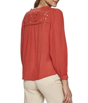 Pepe Jeans Red Viscose Blouse