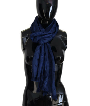 Costume National Blue Silk Material Scarf