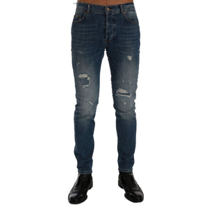 Vaqueros y pantalón de algodón azul Frankie Morello