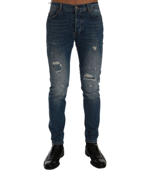 Vaqueros y pantalón de algodón azul Frankie Morello