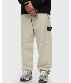 Stone Island White Cotton Men's Trouser