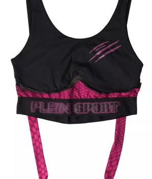 Plein Sport Black Fuchsia Logo Athlete Hannah Bra Underwear