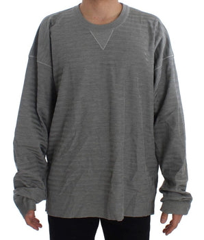 Dolce & Gabbana Elegant Gray Silk Crewneck Pullover Sweater Dolce & Gabbana 