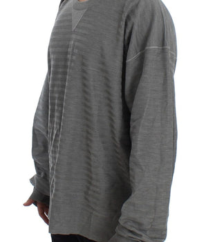Dolce & Gabbana Elegant Gray Silk Crewneck Pullover Sweater Dolce & Gabbana 