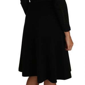 Dolce & Gabbana Elegant Black Knitted Sheath Dress