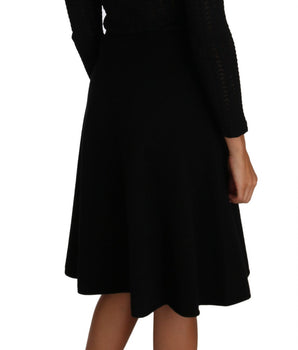 Dolce &amp; Gabbana Elegant Black Knitted Sheath Dress