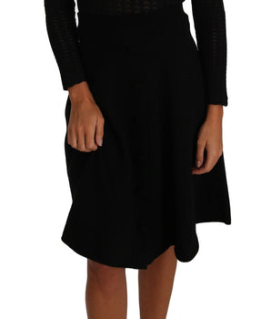 Dolce &amp; Gabbana Elegant Black Knitted Sheath Dress