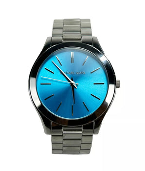 Michael Kors Slim Runway Stainless Steel Watch Blue Silver MK3292 NO BOX