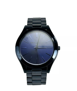 Michael Kors Slim Runway Stainless Steel Watch MK3419 Blue NO BOX