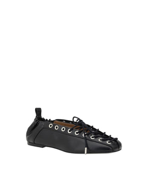 Ganni Black Polyester Ballet Flats