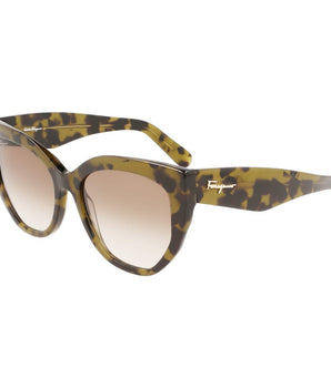 Ferragamo Brown Acetate Sunglasses