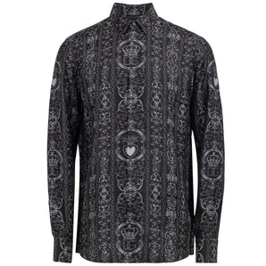 Dolce &amp; Gabbana Gray Silk Shirt