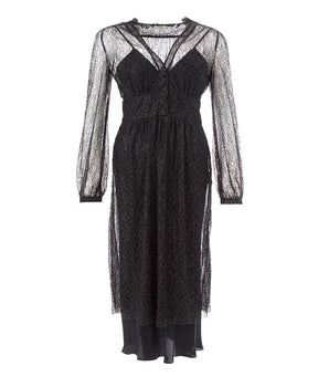 Lardini Elegant Black Nylon Dress