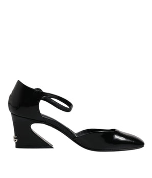 Sandalias con tiras al tobillo Jackie de cuero negro de Dolce &amp; Gabbana