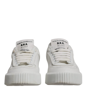 Dolce &amp; Gabbana White Miami Leather Low Top Sneakers Shoes