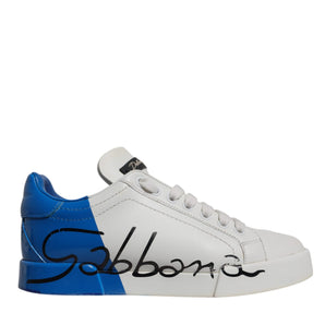Zapatillas deportivas Portofino con logo azul y blanco de Dolce &amp; Gabbana