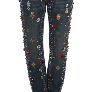 Dolce &amp; Gabbana Enchanted Sicily Crystal Heart Boyfriend Jeans