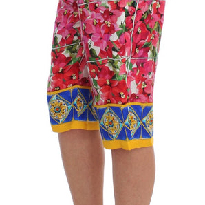 Dolce &amp; Gabbana Pantalones capri de seda florales multicolores