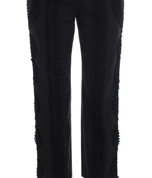 Dolce & Gabbana Black Cotton Stretch Torero Capris Pants Dolce & Gabbana 