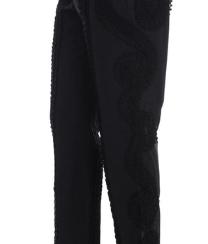 Dolce & Gabbana Black Cotton Stretch Torero Capris Pants Dolce & Gabbana 