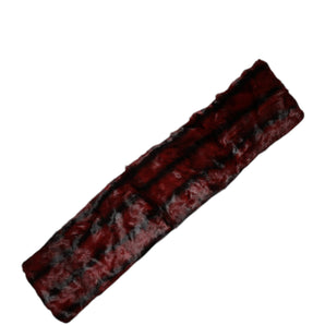Dolce & Gabbana Black Red Stripe Fur Shawl Neck Wrap Scarf