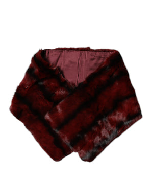 Bufanda de cuello chal de piel con rayas rojas y negras de Dolce &amp; Gabbana